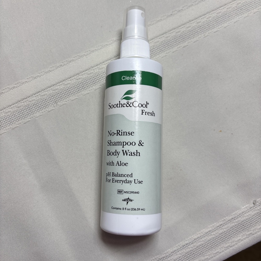 No-Rinse Shampoo & Body Wash MEDLINE   with Aloe  Soothe & Cool Fresh 8oz New
